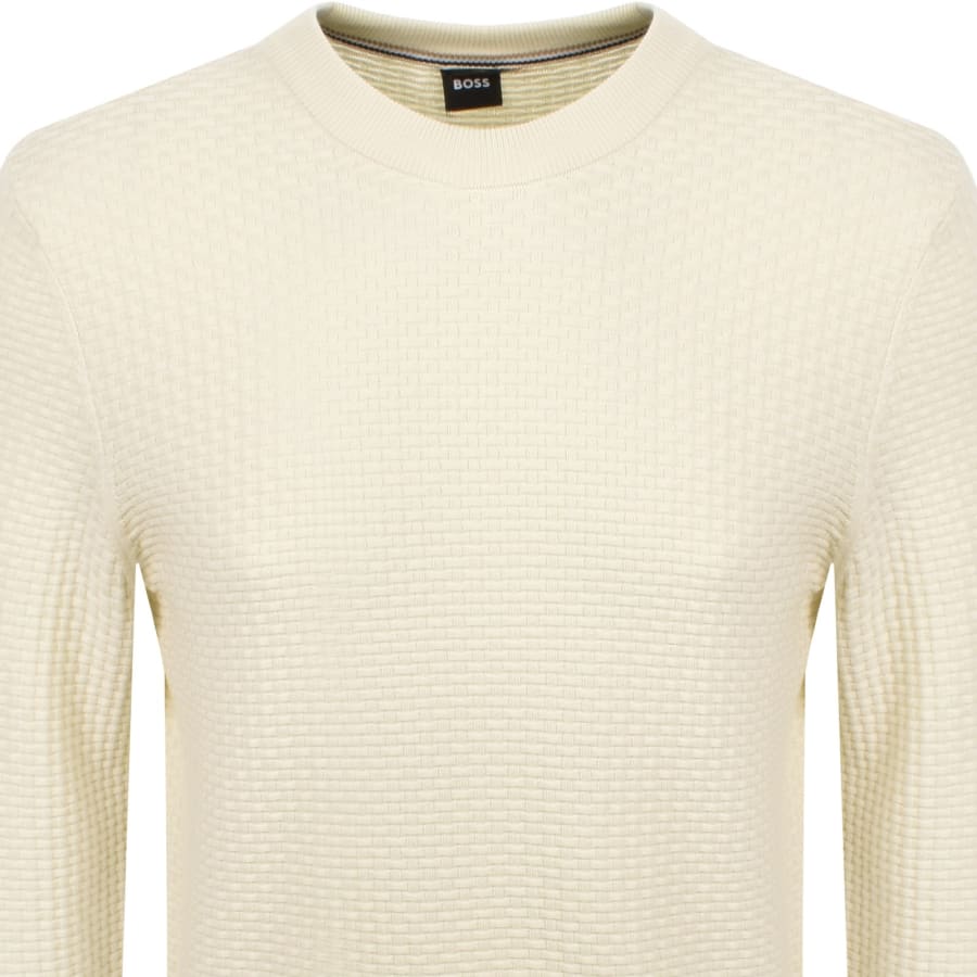 Image number 2 for BOSS Imberto Knit Jumper Cream