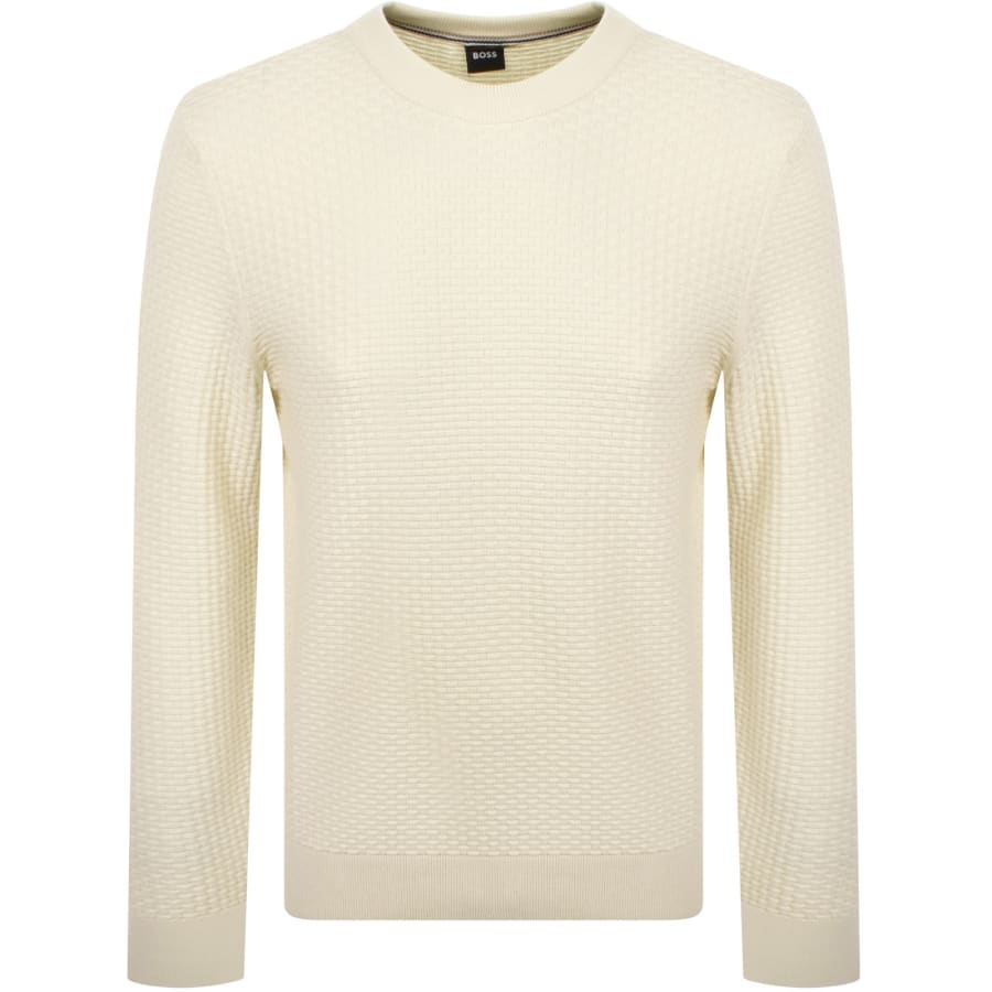 Image number 1 for BOSS Imberto Knit Jumper Cream