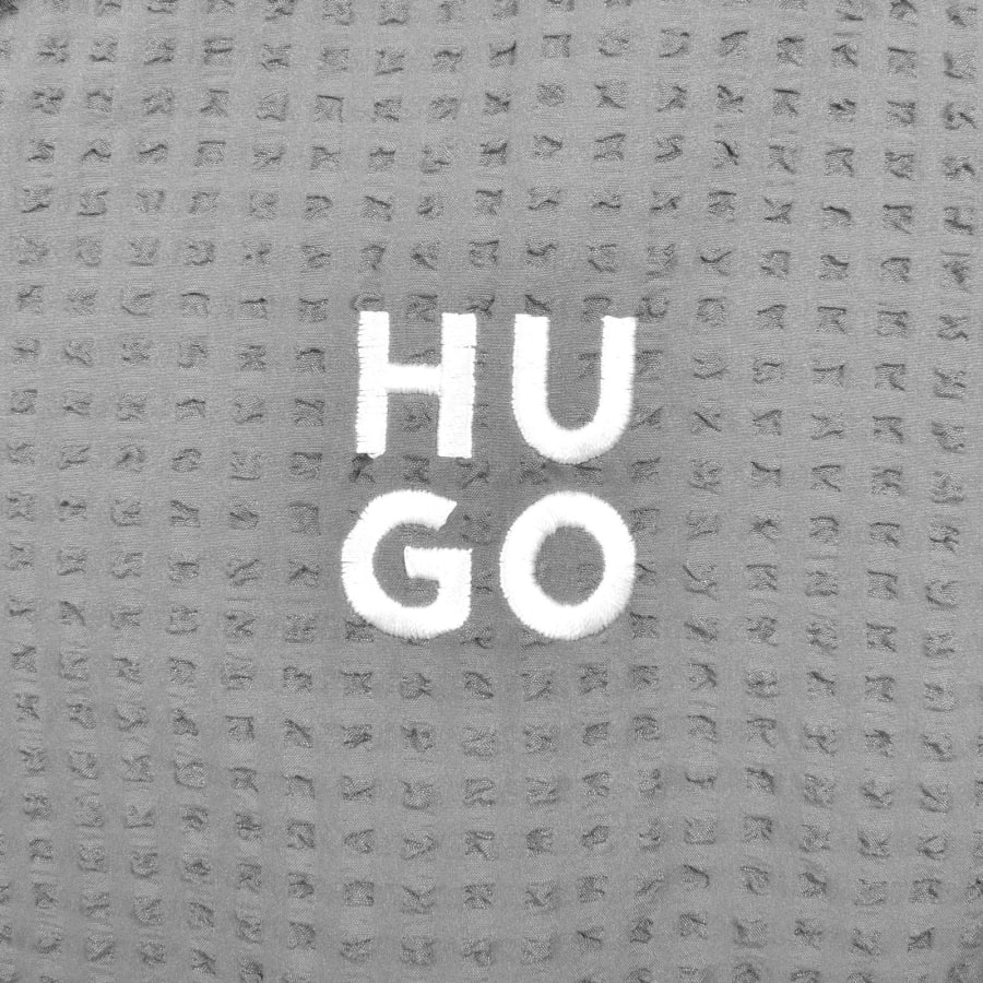 Image number 3 for HUGO Chaffle Waffle Texture Shirt Grey