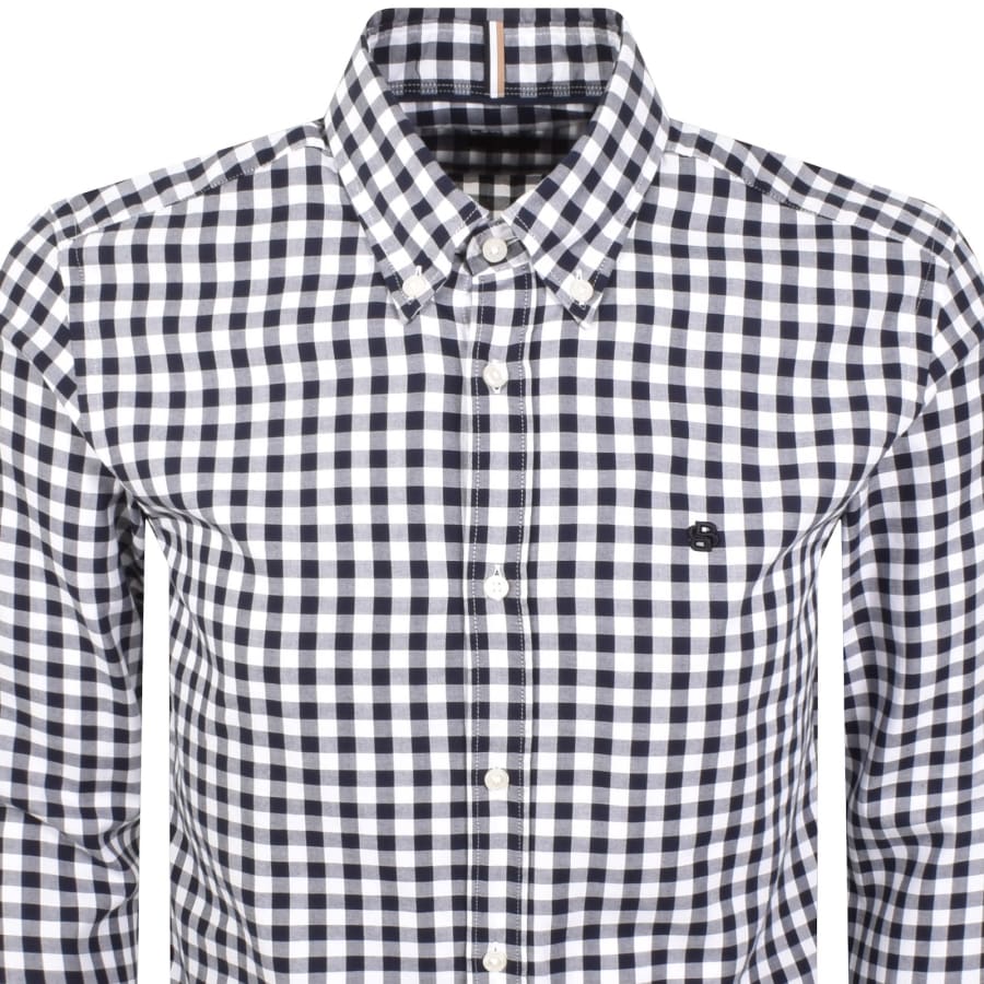 Image number 2 for BOSS H Roan Long Sleeve Shirt Navy