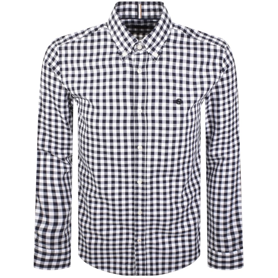 Image number 1 for BOSS H Roan Long Sleeve Shirt Navy