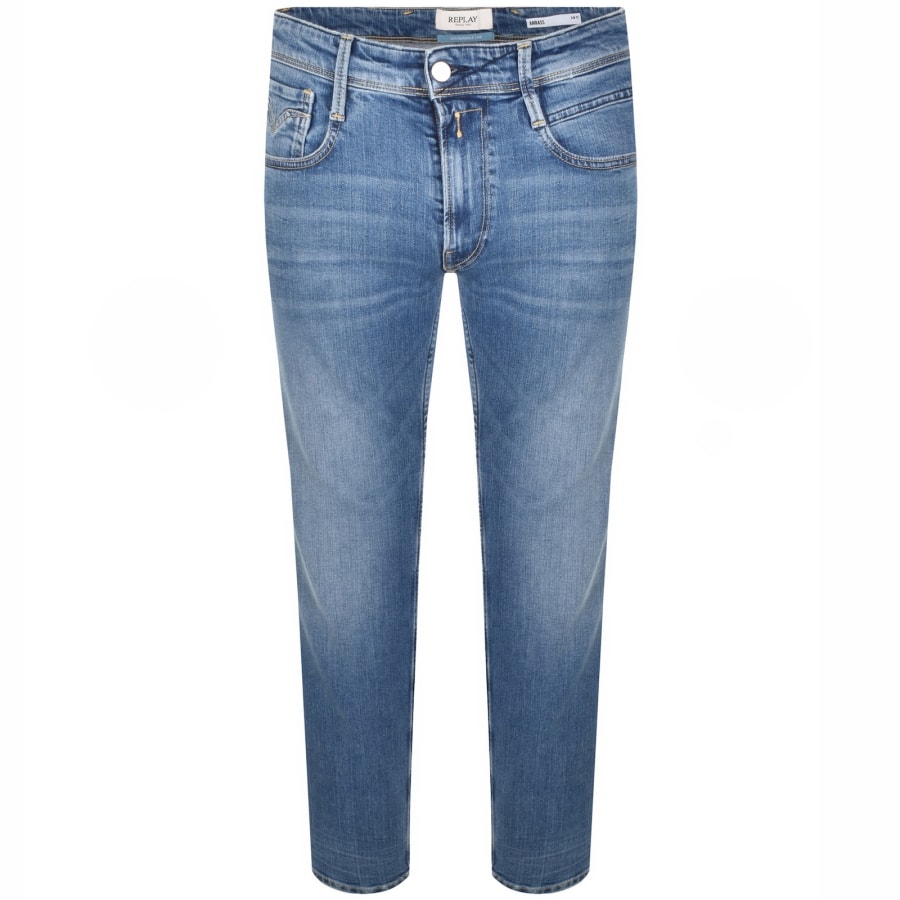 Image number 2 for Replay Anbass Slim Fit Jeans Blue