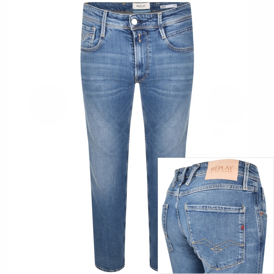 Image number 1 for Replay Anbass Slim Fit Jeans Blue