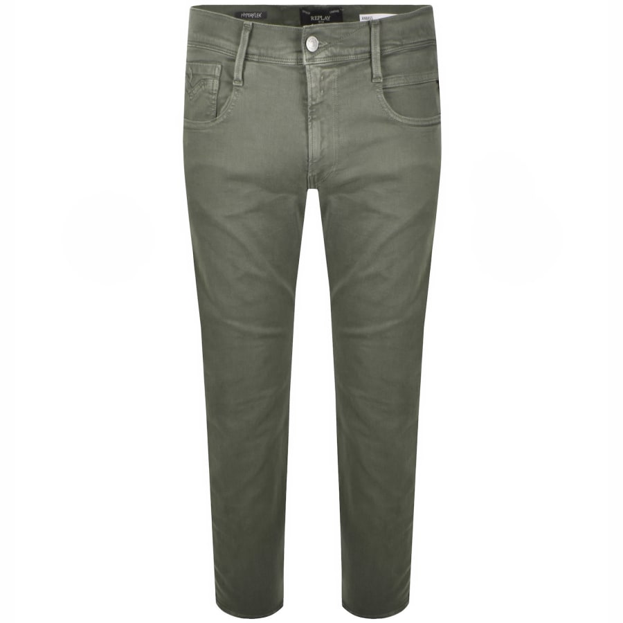 Image number 2 for Replay Anbass Slim Fit Jeans Green