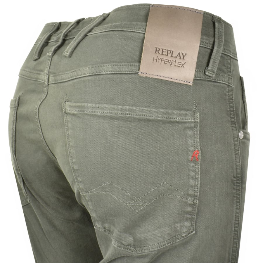 Image number 4 for Replay Anbass Slim Fit Jeans Green