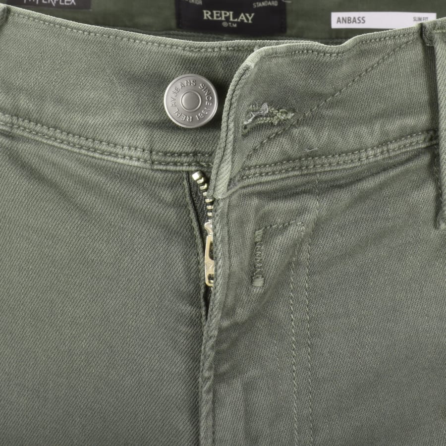 Image number 5 for Replay Anbass Slim Fit Jeans Green