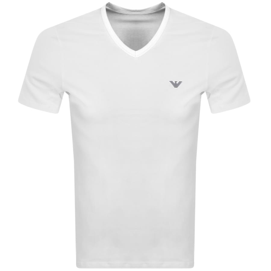 Image number 2 for Emporio Armani 2 Pack Logo T Shirts White