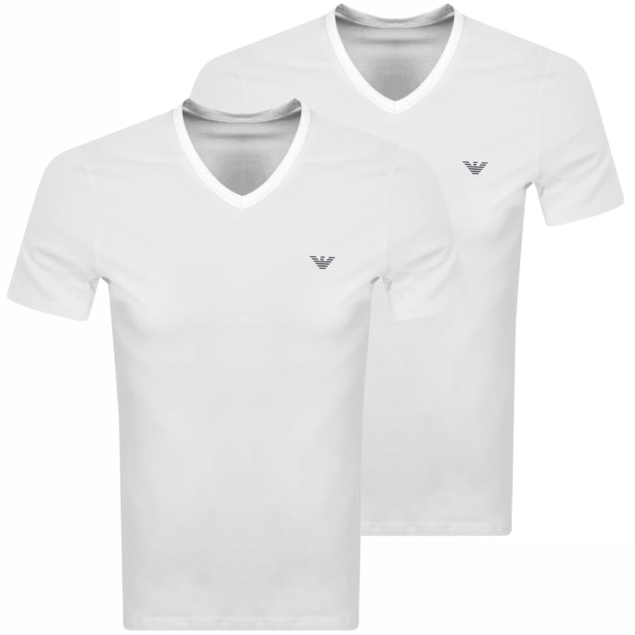 Image number 1 for Emporio Armani 2 Pack Logo T Shirts White