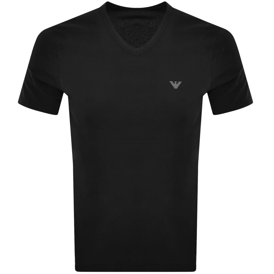 Image number 2 for Emporio Armani 2 Pack Logo T Shirts Black