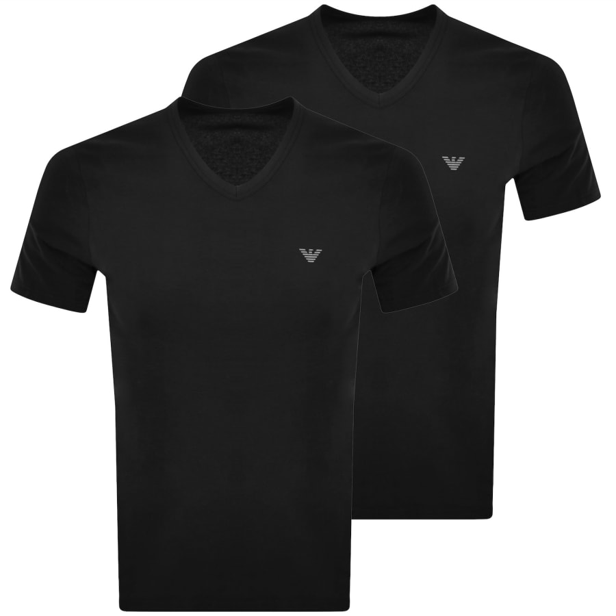 Image number 1 for Emporio Armani 2 Pack Logo T Shirts Black
