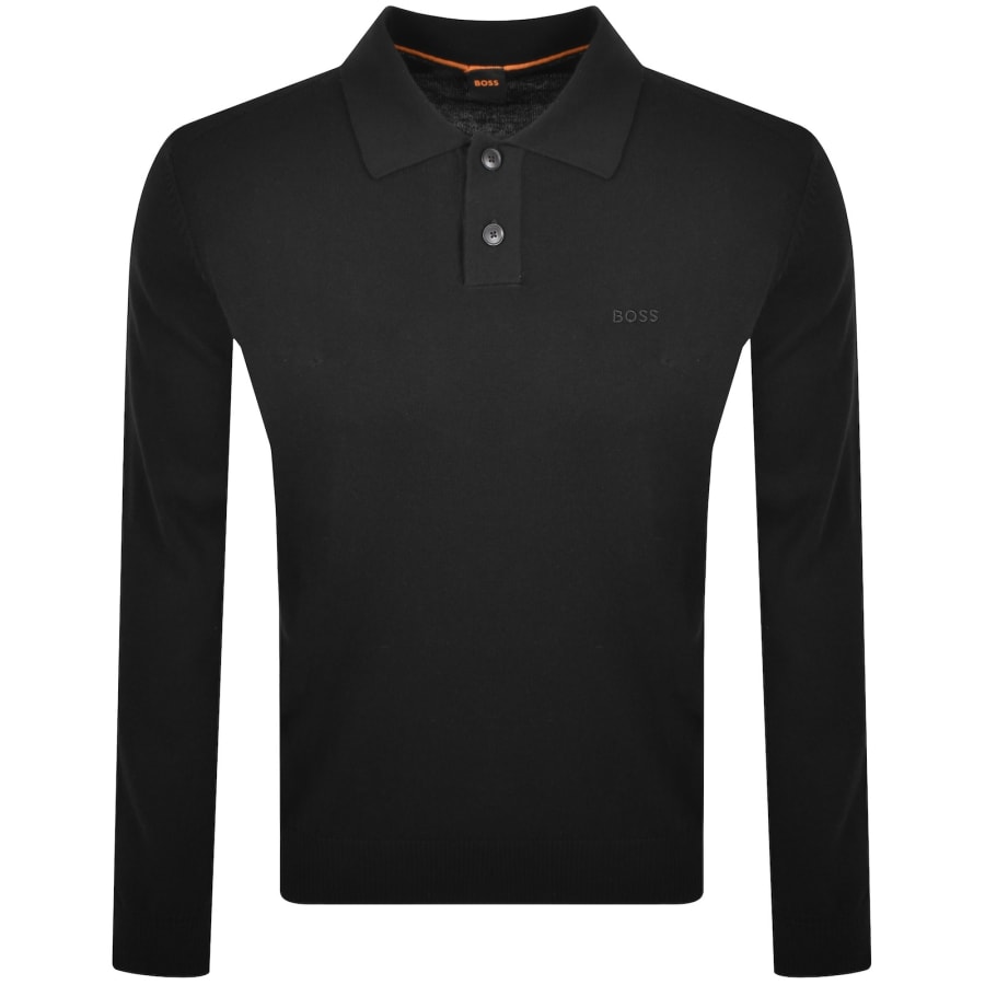 Image number 1 for BOSS Asac Polo Knit Jumper Black