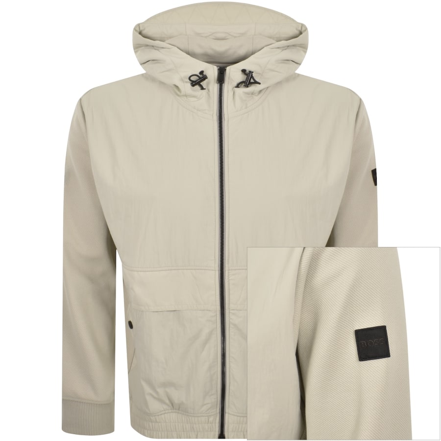 Image number 1 for BOSS Ze Full Zip Hoodie Beige