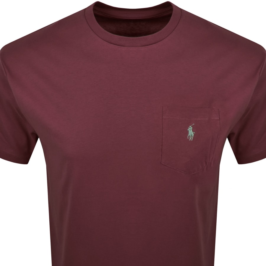 Image number 2 for Ralph Lauren Logo T Shirt Red Wine