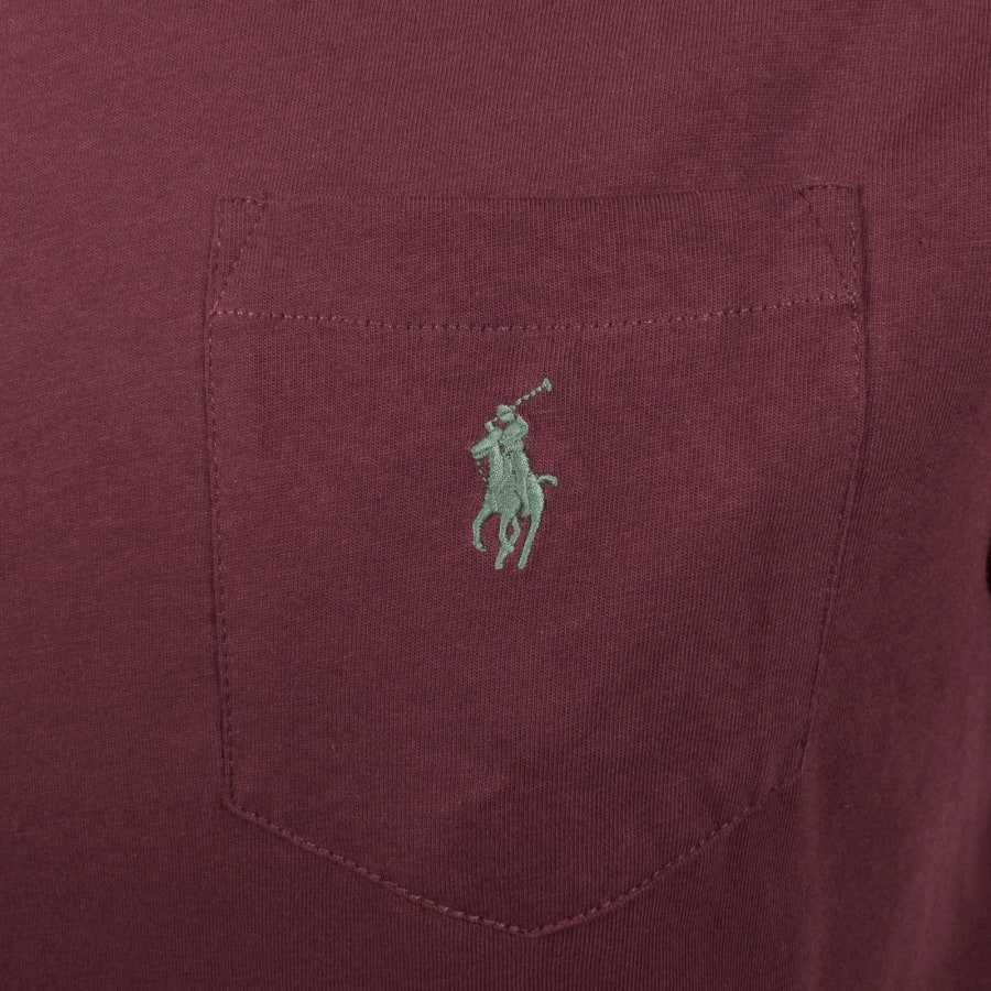 Image number 3 for Ralph Lauren Logo T Shirt Red Wine