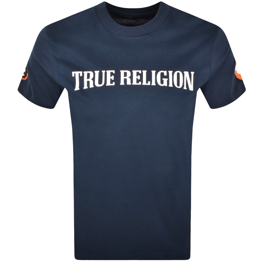 Image number 2 for True Religion Patch T Shirt Dress Blue