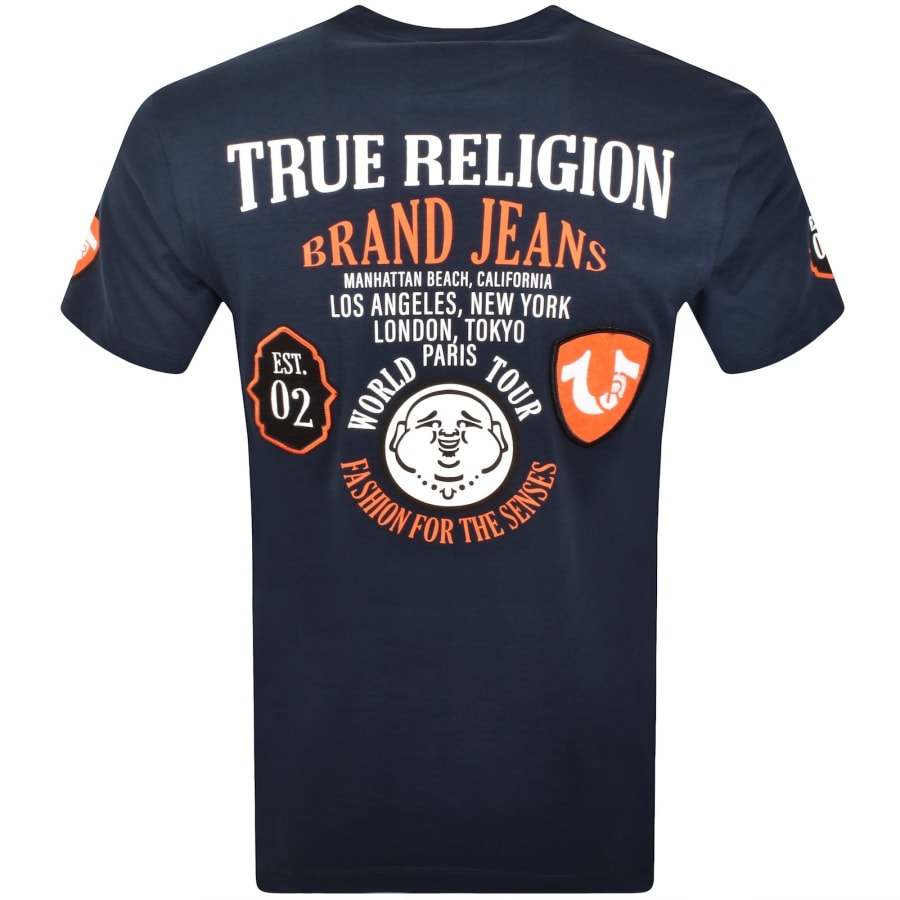 Image number 5 for True Religion Patch T Shirt Dress Blue
