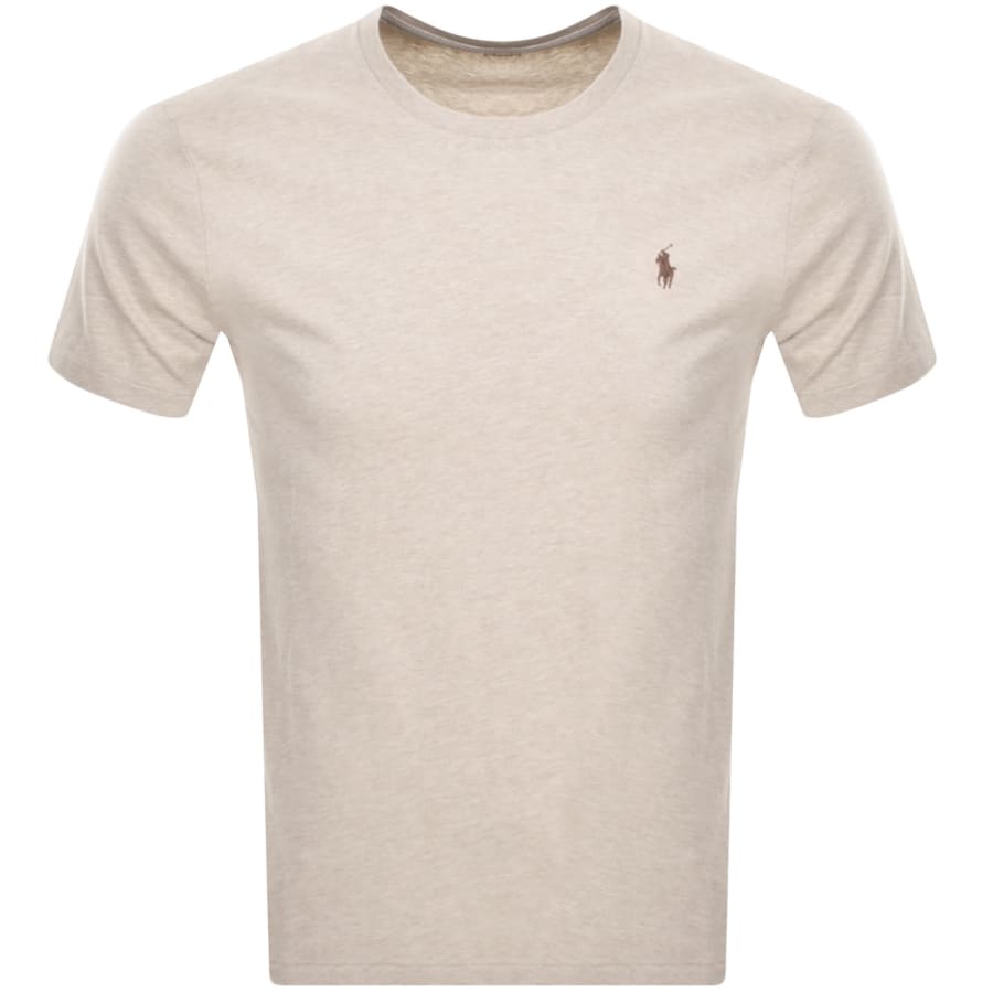 Image number 1 for Ralph Lauren Crew Neck Slim Fit T Shirt Beige