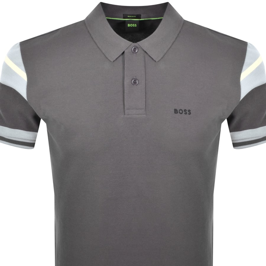 Image number 2 for BOSS Polo Sleeve Zone T Shirt Dark Grey