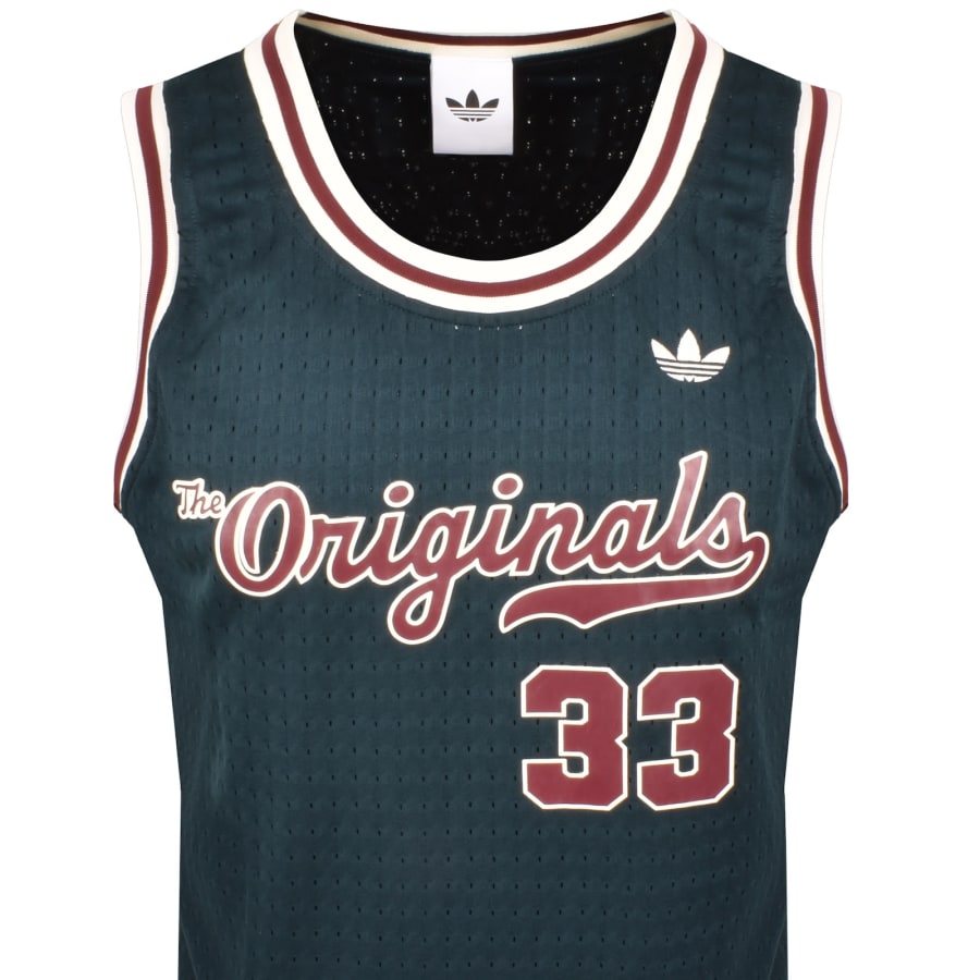 Image number 2 for adidas Originals Basketball Jersey Vest Green