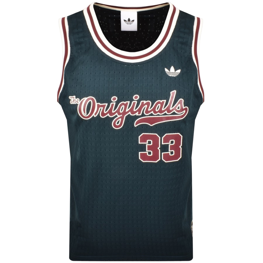 Image number 1 for adidas Originals Basketball Jersey Vest Green