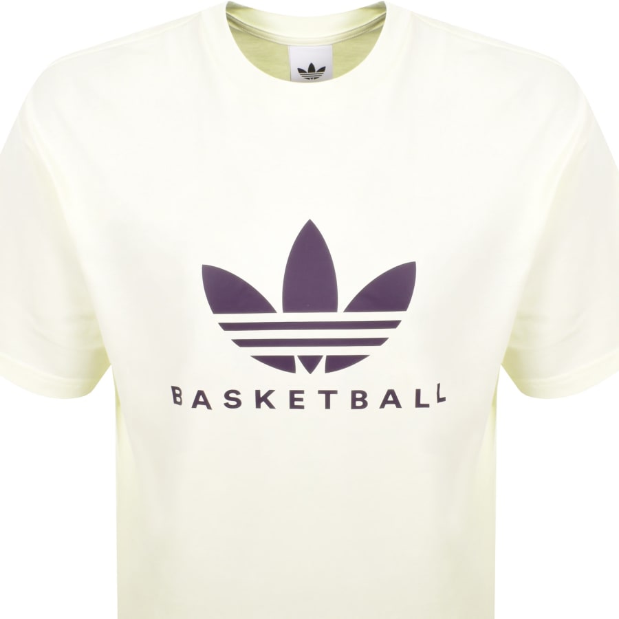 Image number 2 for adidas Originals Basketball T Shirt Cream