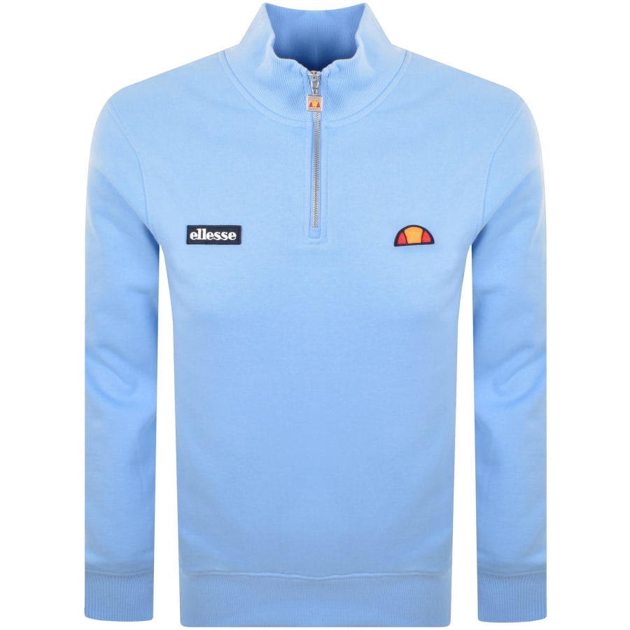 Image number 1 for Ellesse Pelegrini Quarter Zip Sweatshirt Blue