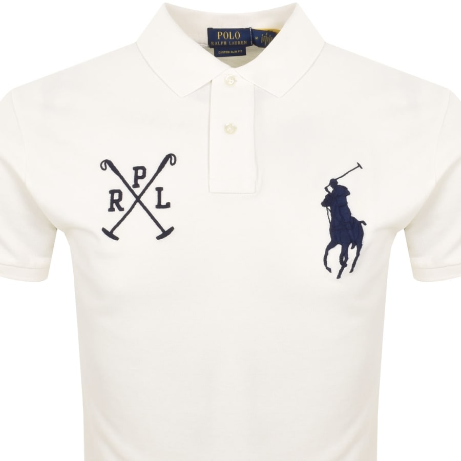 Image number 2 for Ralph Lauren Short Sleeve Polo T Shirt Off White
