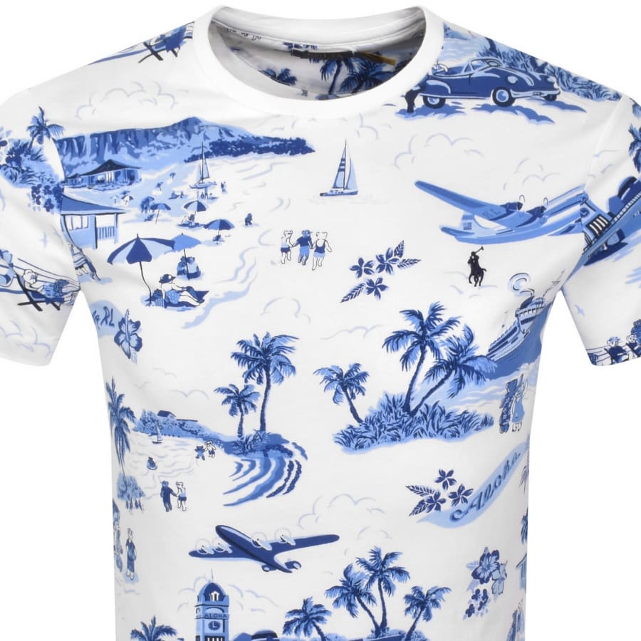 Image number 2 for Ralph Lauren On Holiday Bear T Shirt White