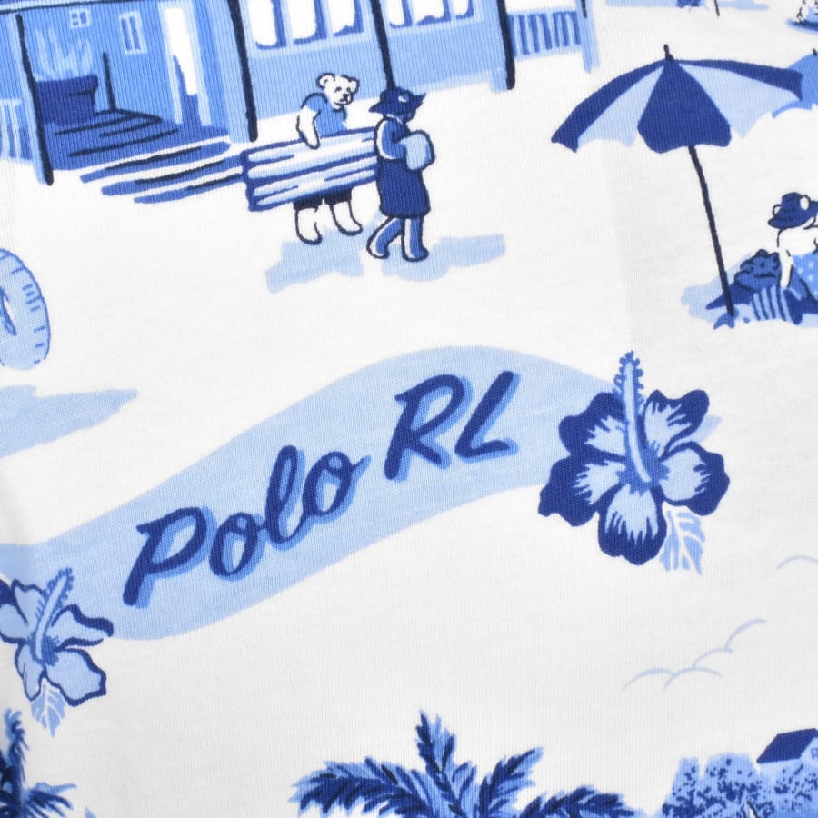 Image number 4 for Ralph Lauren On Holiday Bear T Shirt White