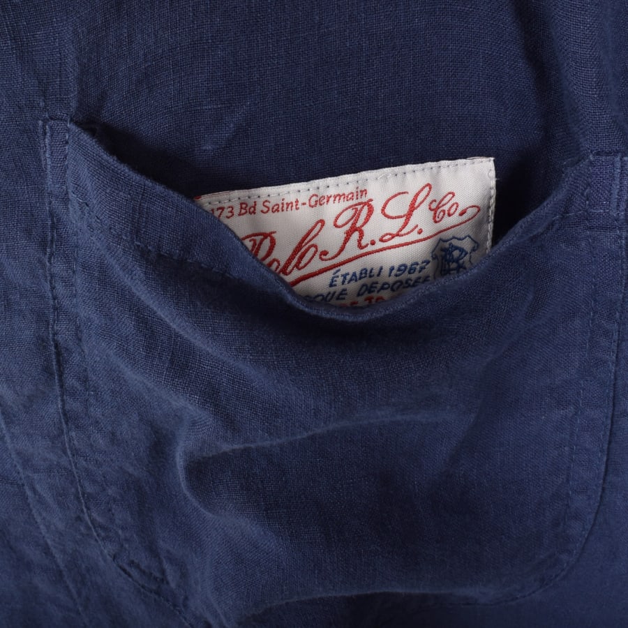Image number 3 for Ralph Lauren Linen Overshirt Navy