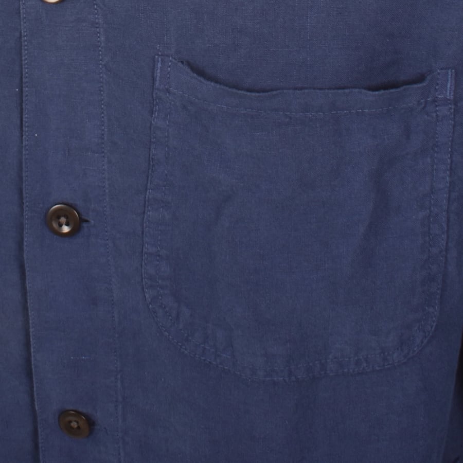 Image number 4 for Ralph Lauren Linen Overshirt Navy