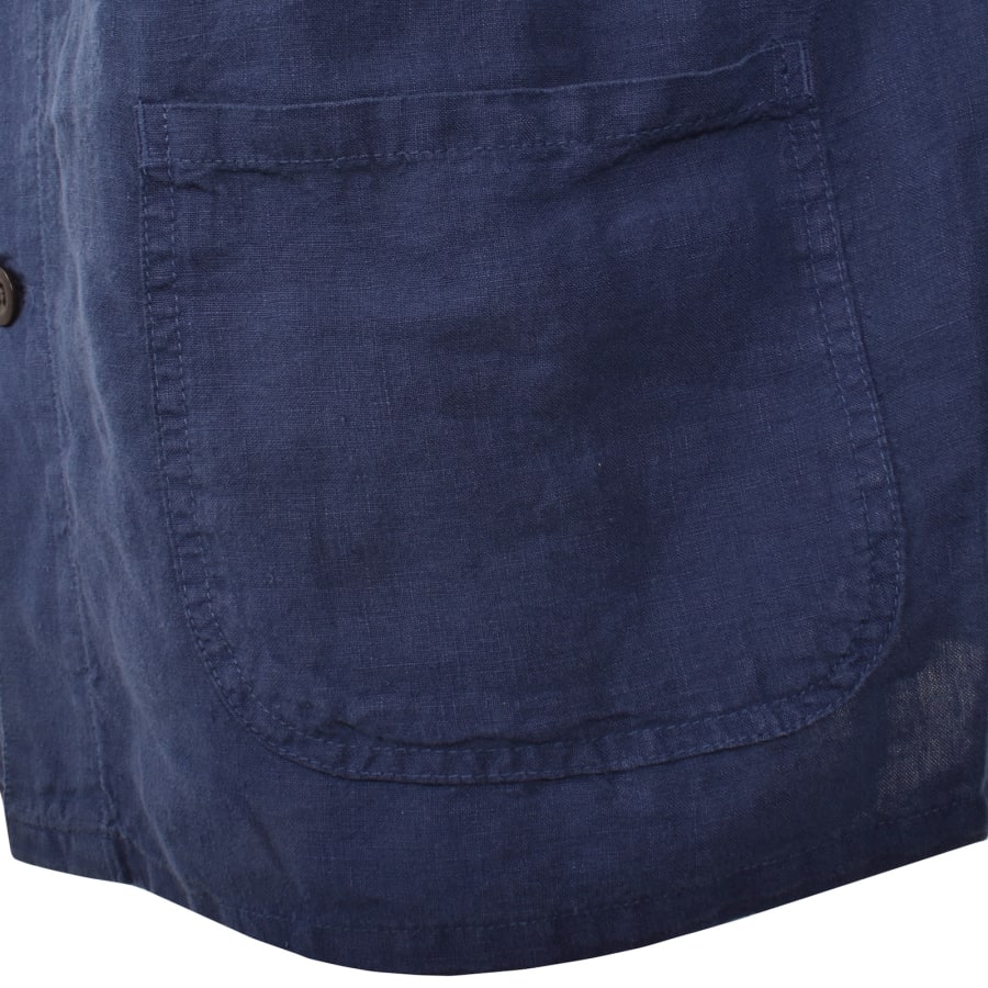 Image number 5 for Ralph Lauren Linen Overshirt Navy