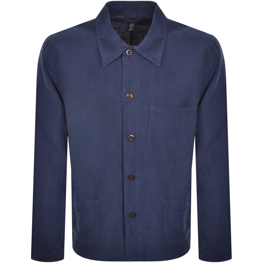Image number 1 for Ralph Lauren Linen Overshirt Navy