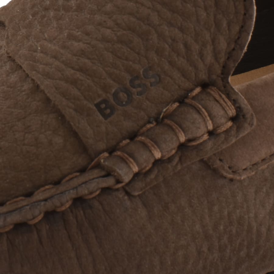 Image number 4 for BOSS Noel Moccasin Shoes Dark Brown