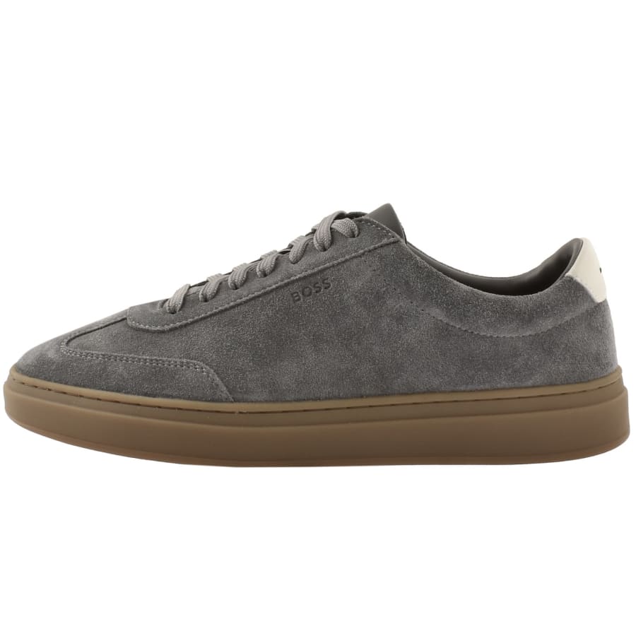 Image number 1 for BOSS Kieran Tennis Trainers Medium Grey