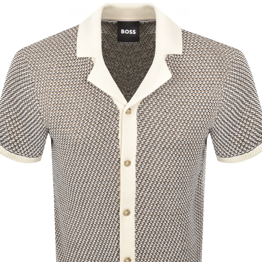 Image number 2 for BOSS Iconico Knit Polo Beige