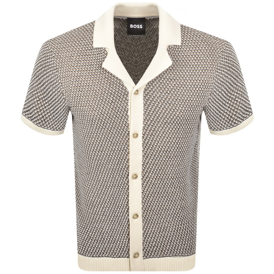 Image number 1 for BOSS Iconico Knit Polo Beige