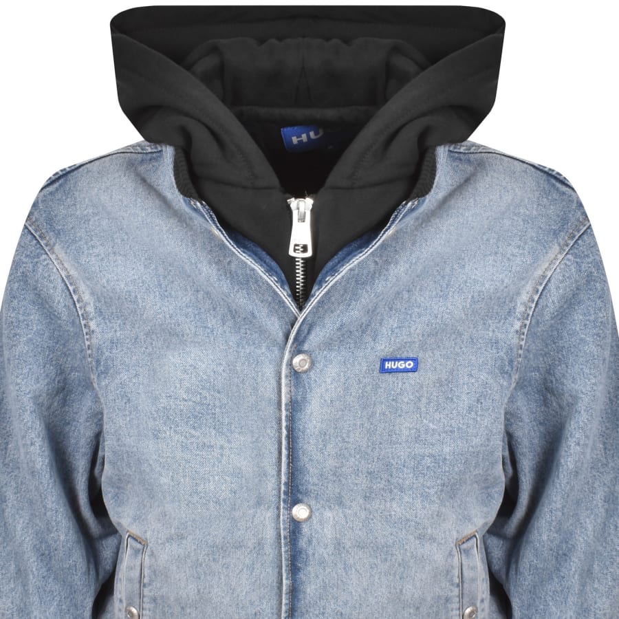 Image number 2 for HUGO Blue Enjo Bomber Denim Jacket Blue