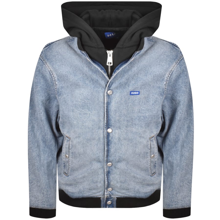 Image number 1 for HUGO Blue Enjo Bomber Denim Jacket Blue