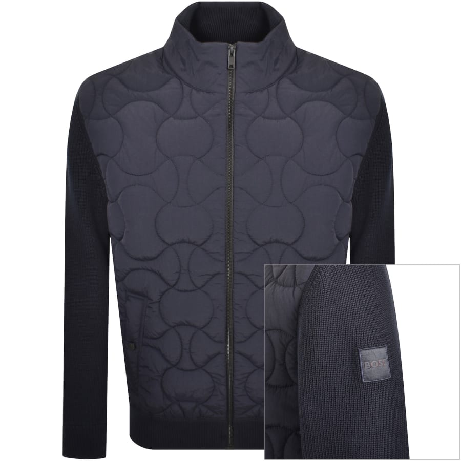 Image number 1 for BOSS Kavietor Knit Jacket Navy