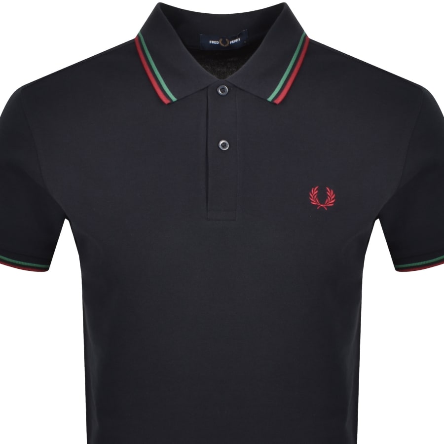Image number 2 for Fred Perry Twin Tipped Polo T Shirt Navy