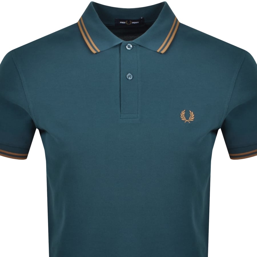 Image number 2 for Fred Perry Twin Tipped Polo T Shirt Teal