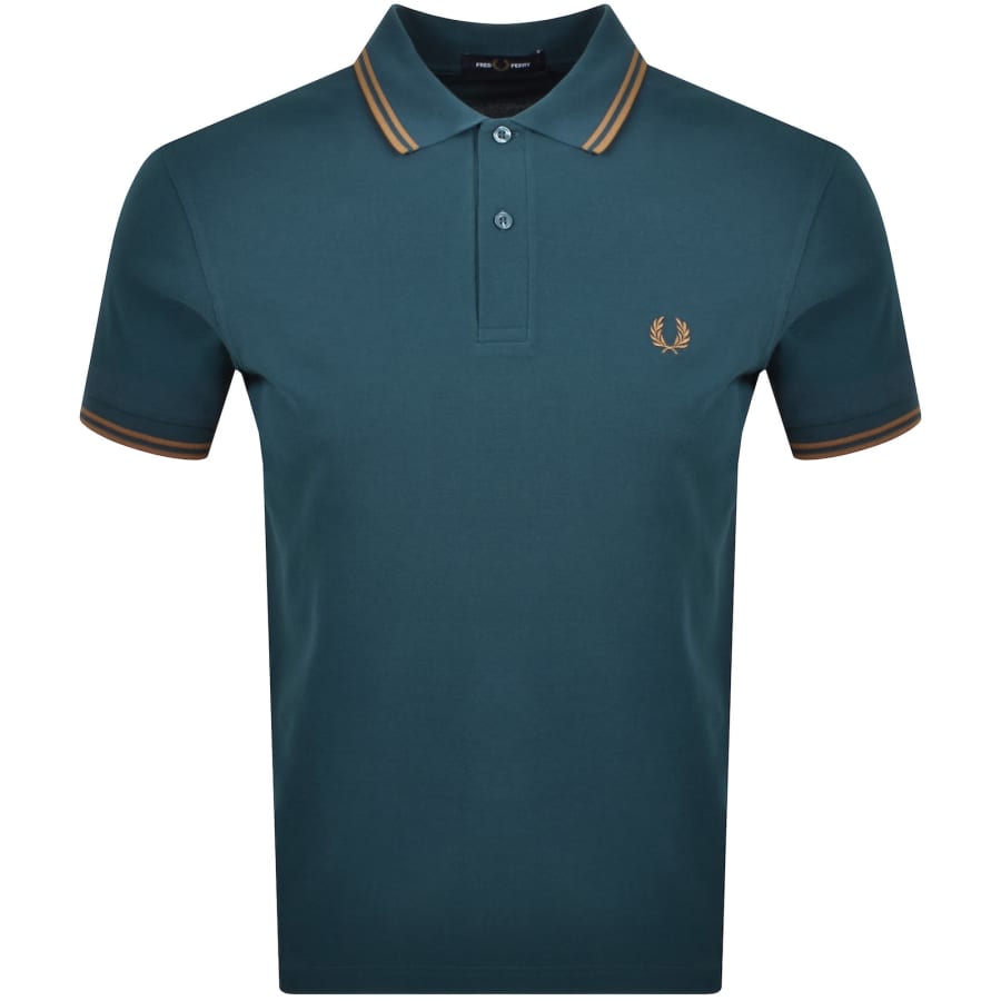 Image number 1 for Fred Perry Twin Tipped Polo T Shirt Teal