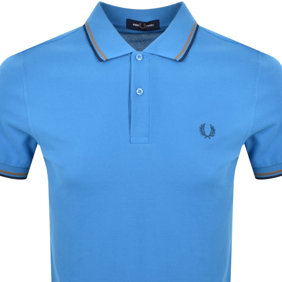Image number 2 for Fred Perry Twin Tipped Polo T Shirt Blue