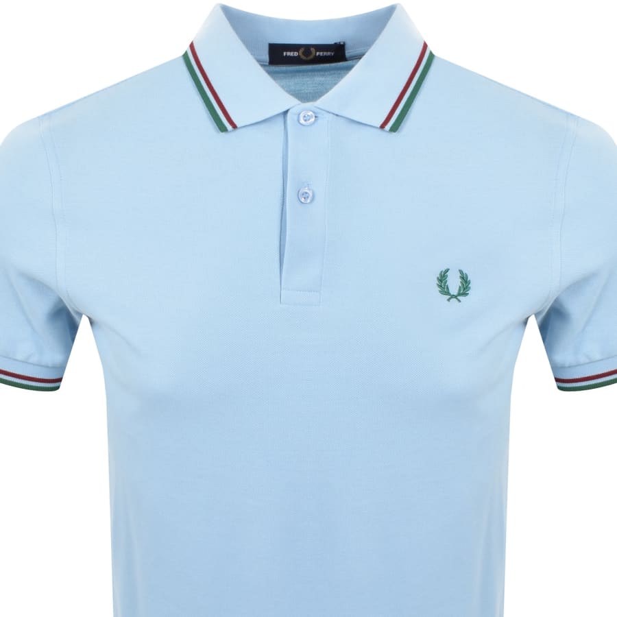 Image number 2 for Fred Perry Twin Tipped Polo T Shirt Blue