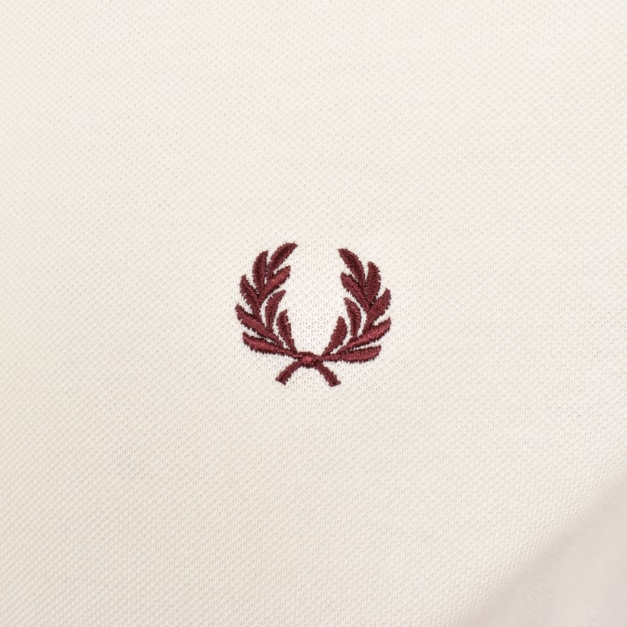 Image number 3 for Fred Perry Striped Cuff T Shirt Ecru