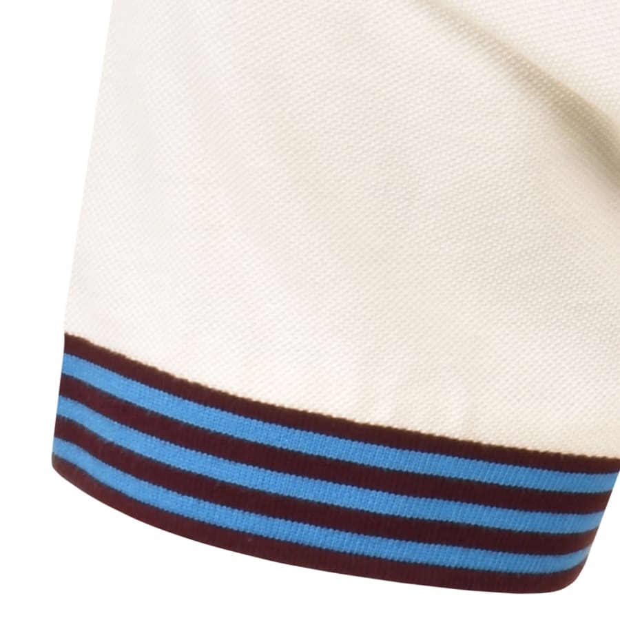 Image number 4 for Fred Perry Striped Cuff T Shirt Ecru