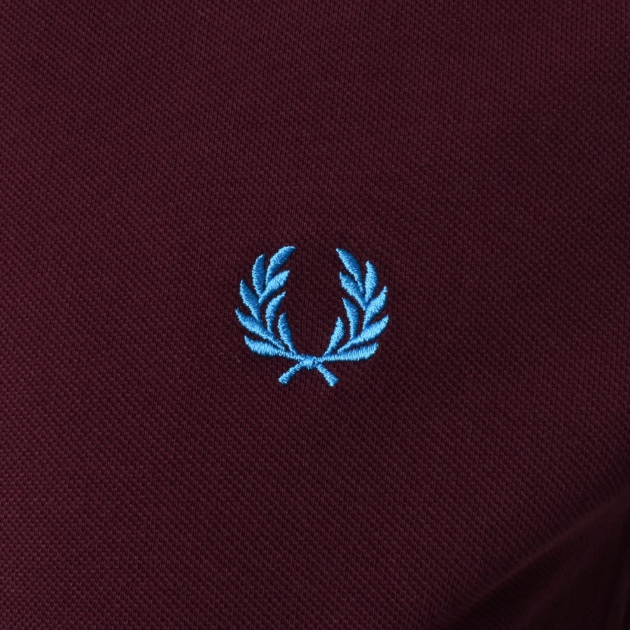 Image number 3 for Fred Perry Striped Cuff T Shirt Oxblood