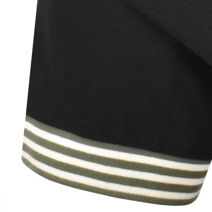 Image number 4 for Fred Perry Striped Cuff T Shirt Black