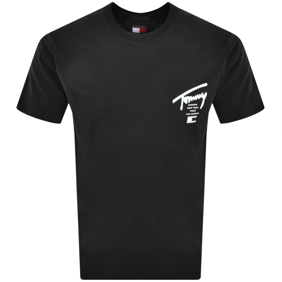 Image number 2 for Tommy Jeans Signature City T Shirt Black